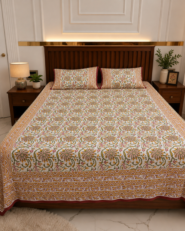 Tropical Paisley Jaipuri Bedsheet