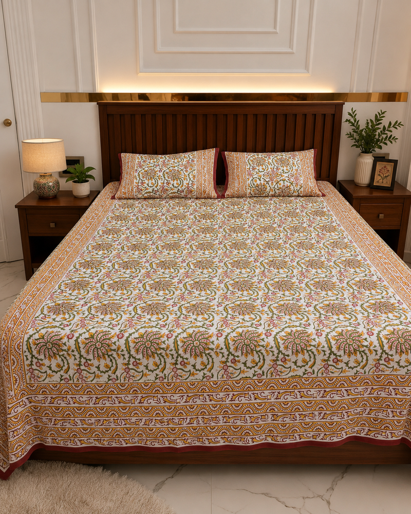 Tropical Paisley Jaipuri Bedsheet