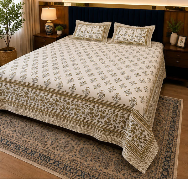 Booti Block Print Jaipuri Bedsheet